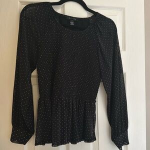 A Love Story (boutique) Black Polka Dot Top
